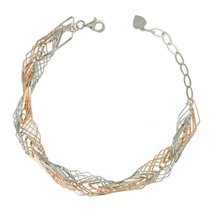 Rose goldplate Sterling Twist Chain Bracelet